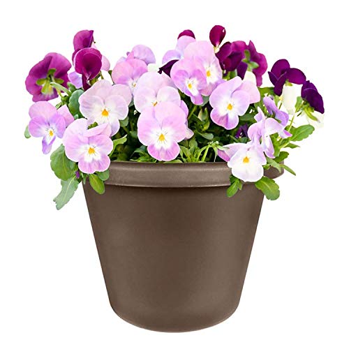 24 Inch Round Slate Blue Plastic Planter W74144
