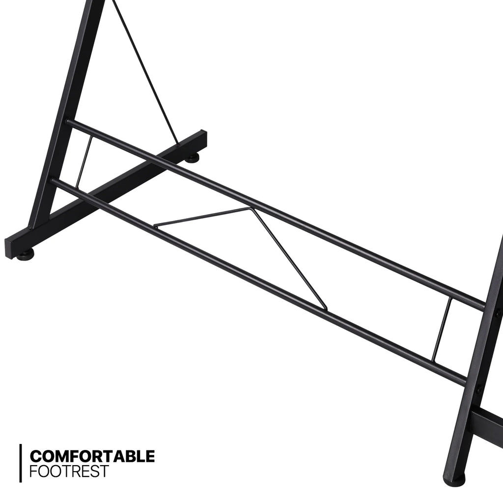 White L Shaped Corner Gaming Desk with Monitor Stand D290