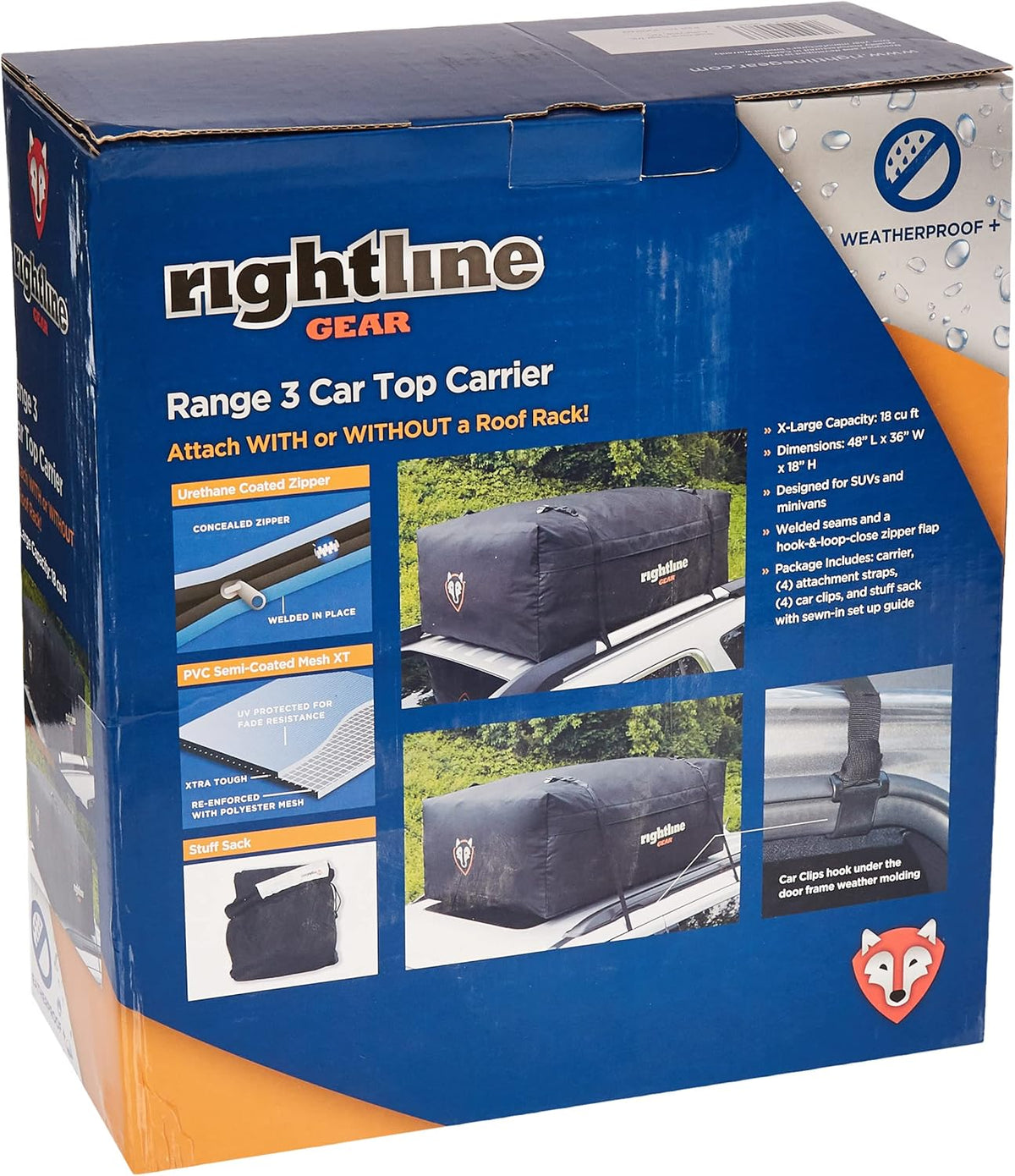 15 cu ft Weatherproof Car Top Carrier U762