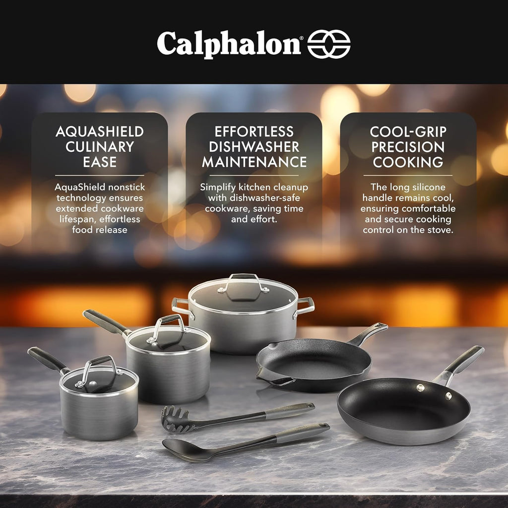 10 Piece Hard Anodized Nonstick Pots and Pans Cookware Set Y229138
