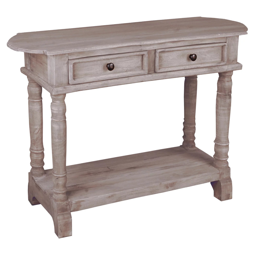 Natural Limewash Wood Console Table R95186