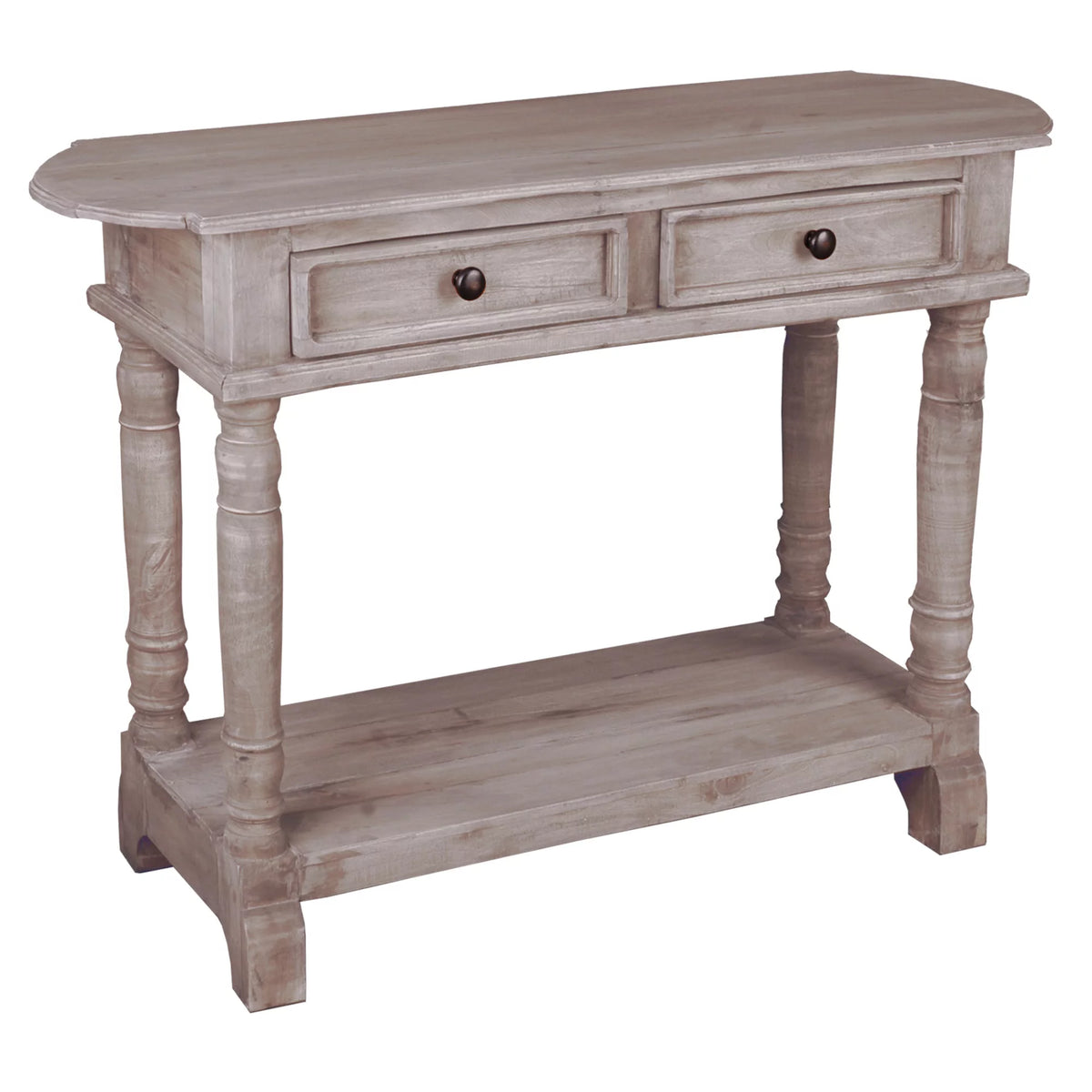 Natural Limewash Wood Console Table R95186