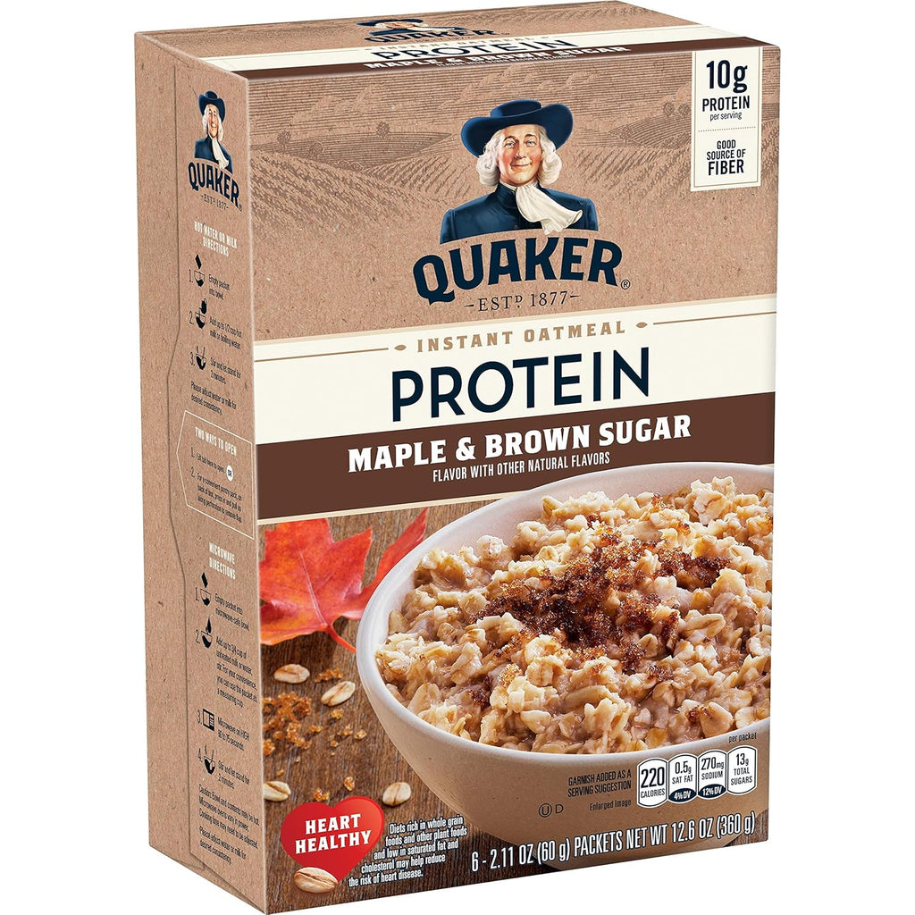 Protein Maple Brown Sugar Instant Oatmeal, 12.6 oz, Pack of 6 G8886