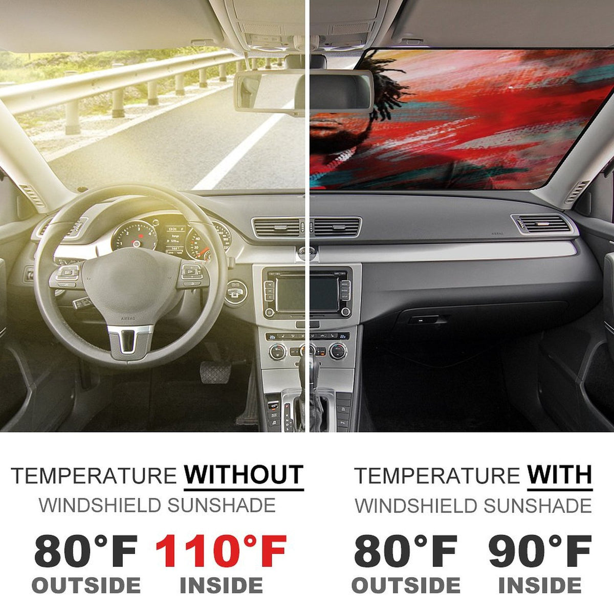 Rod Wave Car Windshield Sunshade Accessories Umbrella Foldable Reflective Sun Visor Front Window Cover Protector J17723