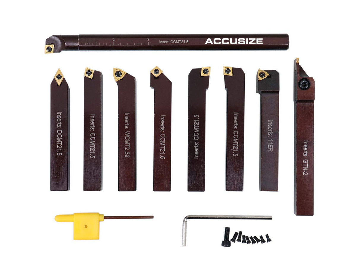 1/2 9 Pieces/Set Indexable Carbide Turning Tools and Boring Bar I40114