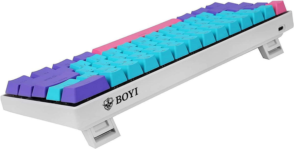 61 Hot Swappable Mechanical Keyboard Cherry MX Blue Switch PBT Keycaps L53054