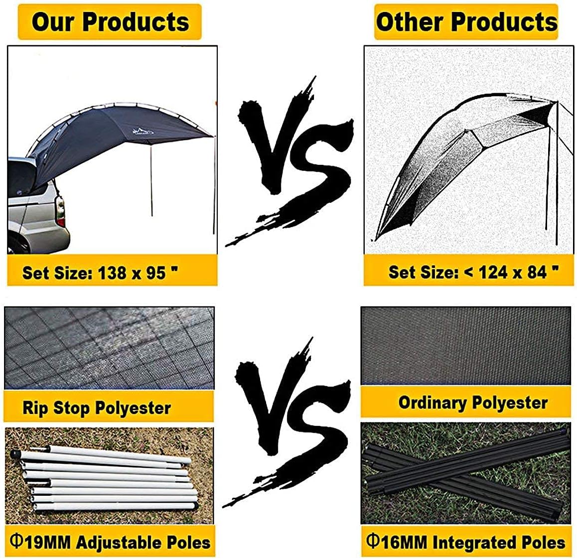 Teardrop Awning with 2 Sandbag U4332