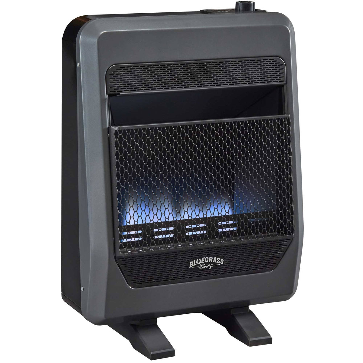 Natural Gas Vent Free Blue Flame Gas Space Heater with Blower and Base Feet - 20,000 BTU F47926