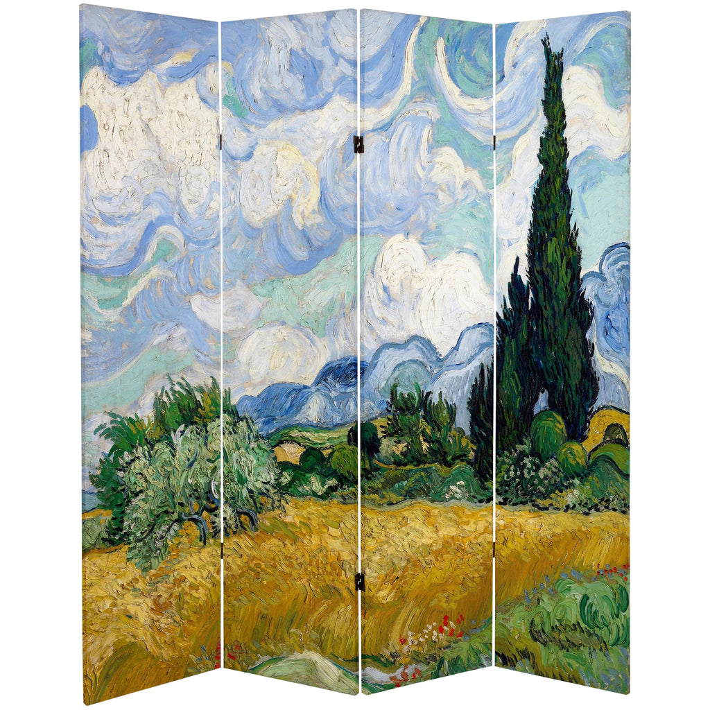 6 ft. Tall 4 Panel Canvas Screen D839
