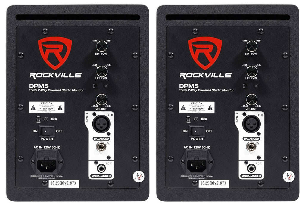 300W Dual Active Studio Monitors with Stands Headphones Mic Y678