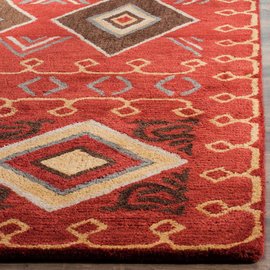 Red Multi Southwestern Wool Area Rug 5' x 8' N896