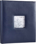 Large Photo Album Holds 400 4x6 Photos Leather Navy Y17087