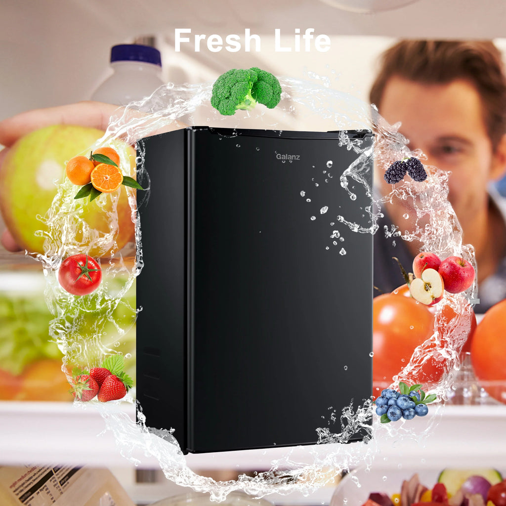3.3 Cu ft Single Door Mini Fridge, Black H526076