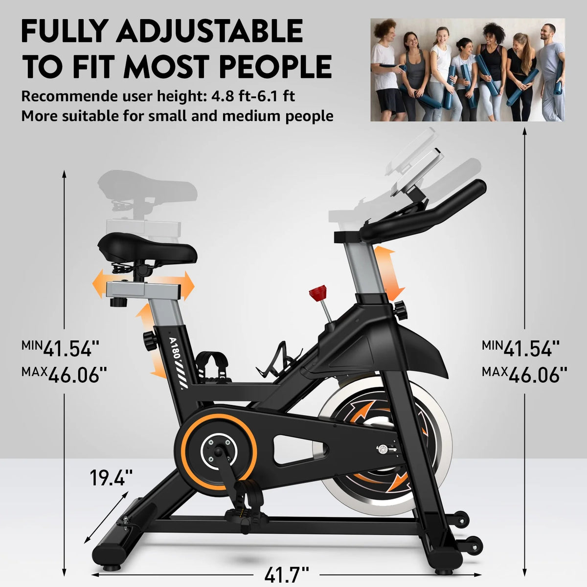 Indoor Cycling Exercise Bike Belt Drive Y4290