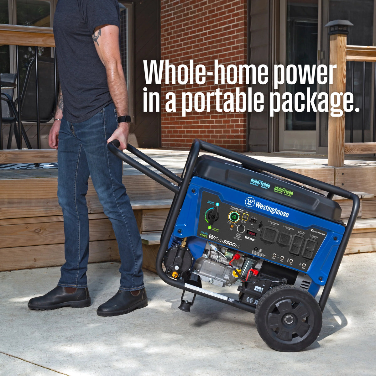 12,500 Peak Watt Dual Fuel Portable Generator U70798