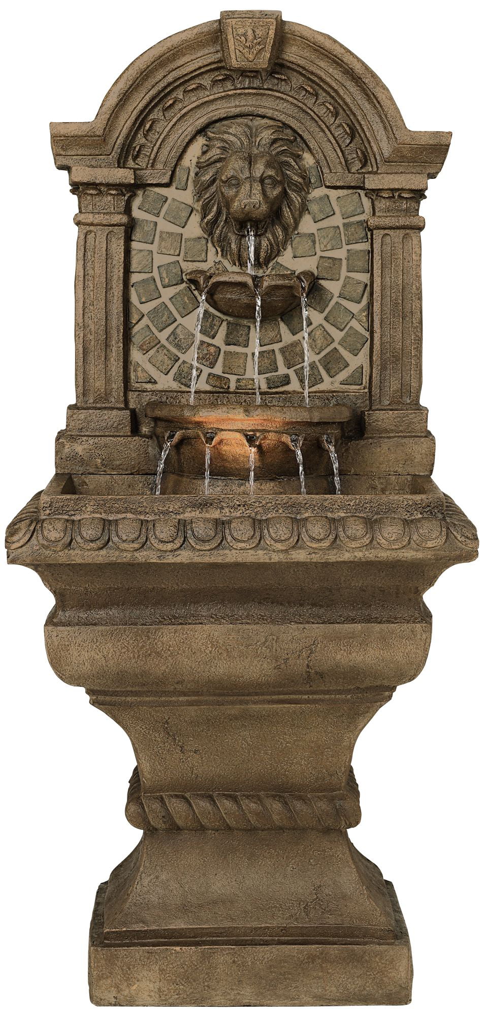 3 Tier Outdoor Wall Water Fountain with LED Light Z65467