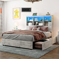 Queen Size Wood Storage Bed with 4 Drawers J568