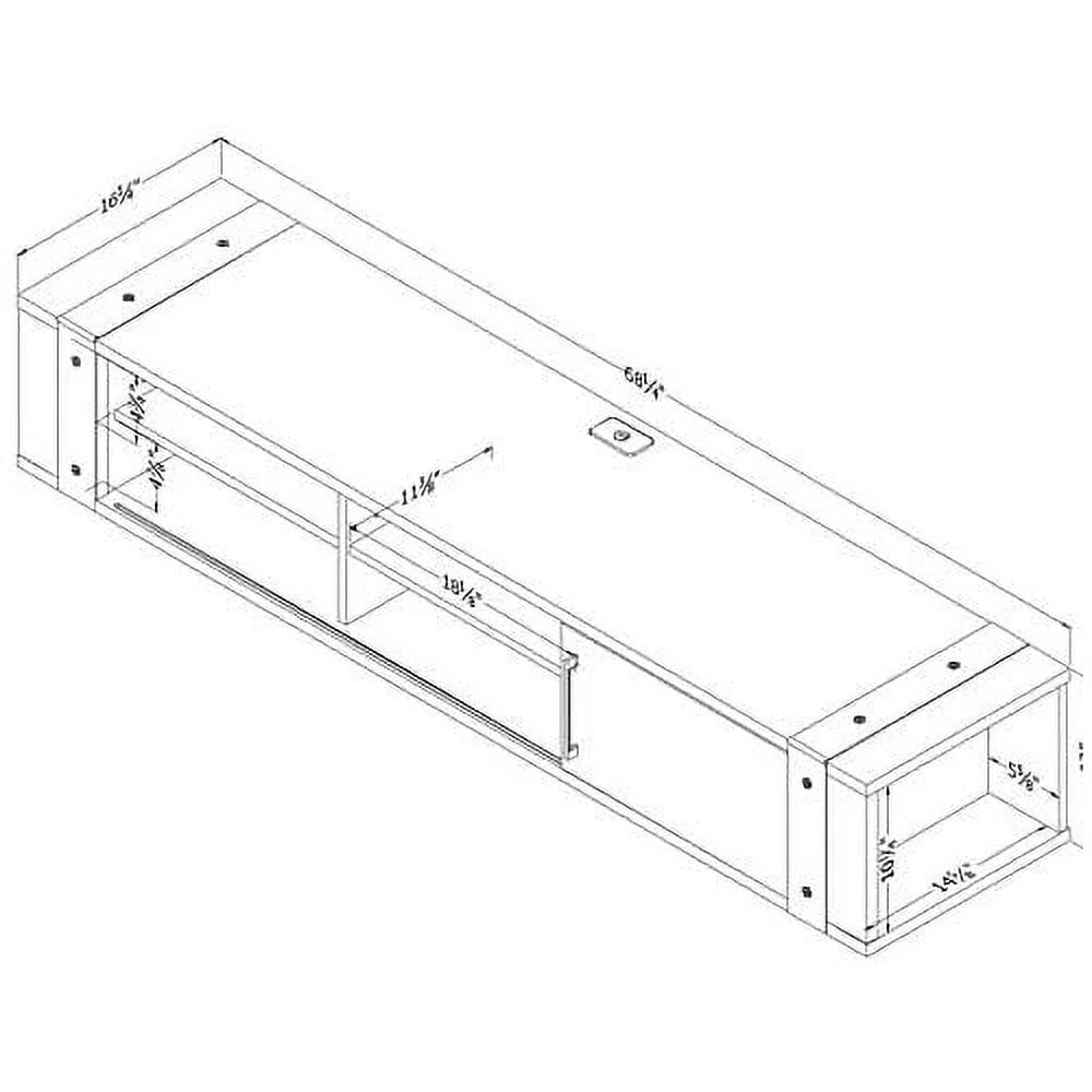Floating TV Entertainment Center with Drawers and Storage Shelves A732060