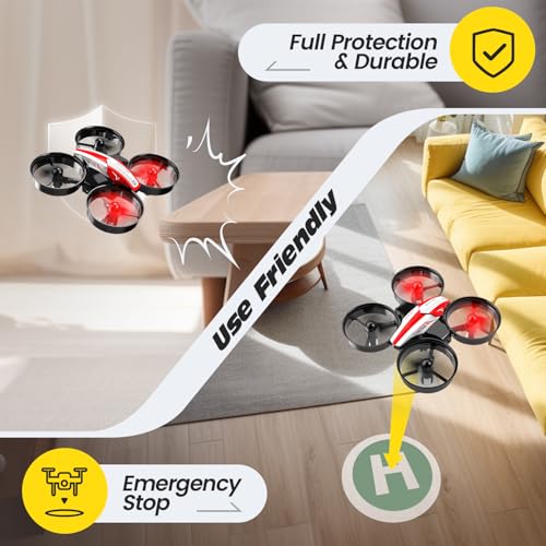 Mini Drone with Auto Hovering, 3D Flips, Headless Mode and 3 Batteries, Blue C276