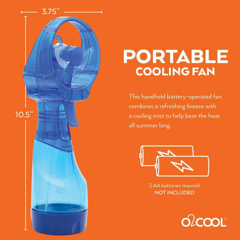 3 in. Water Misting Personal Fan in Blue K74953
