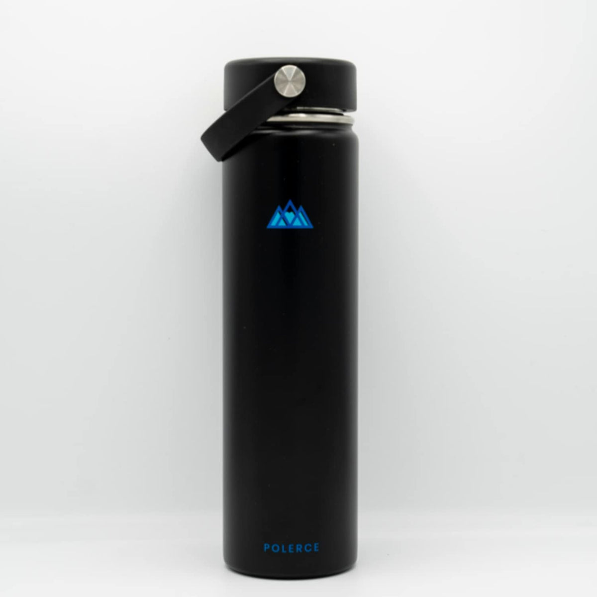 24 Oz Black Stainless Steel Vacuum Insulated Bottle with 3 Lids X820583