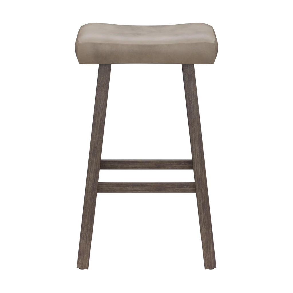 Rustic Gray Wood Backless Bar Height Stool H92671
