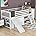 White Wood Twin Loft Bed with Storage Drawers R83058