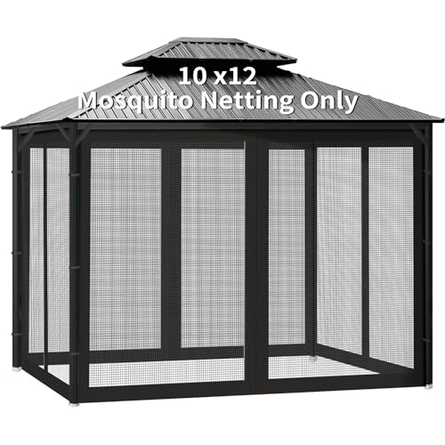 10' x 10' 4-Panel Sidewall Mosquito Netting with Zippers (Black) Z539