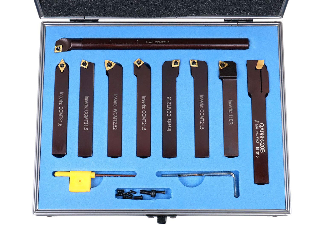 1/2 9 Pieces/Set Indexable Carbide Turning Tools and Boring Bar I40114