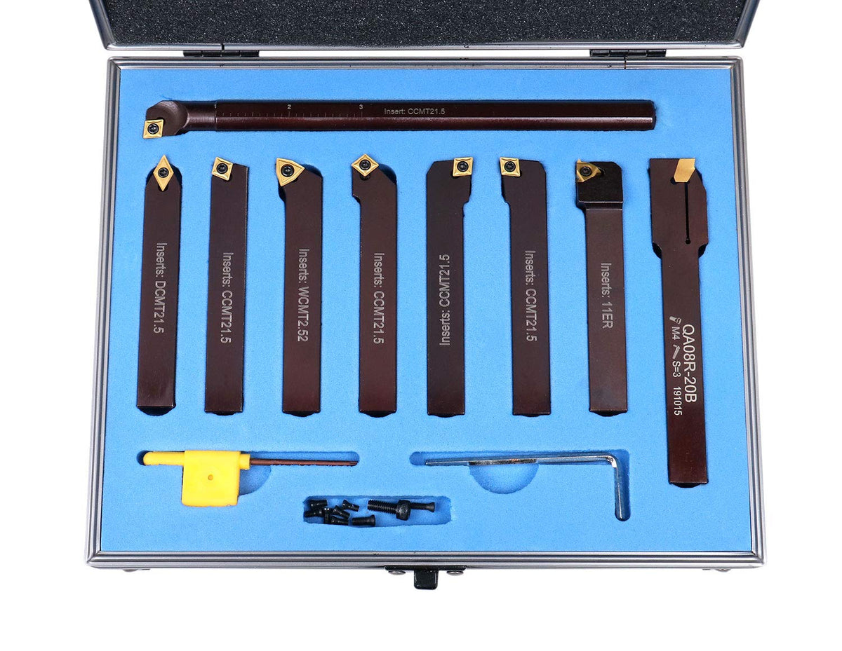 1/2 9 Pieces/Set Indexable Carbide Turning Tools and Boring Bar I40114