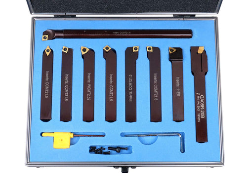 1/2 9 Pieces/Set Indexable Carbide Turning Tools and Boring Bar I40114