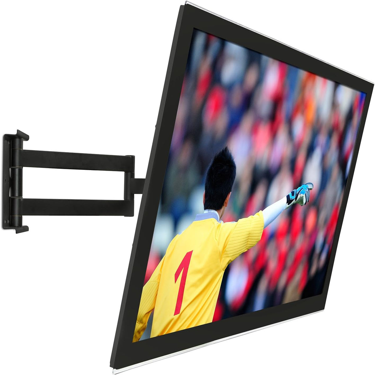 Black Full Motion TV Wall Mount for 32 to 55 Inch Screens, VESA 400x400mm, 100 Lb Capacity, Pack of 2 B92915