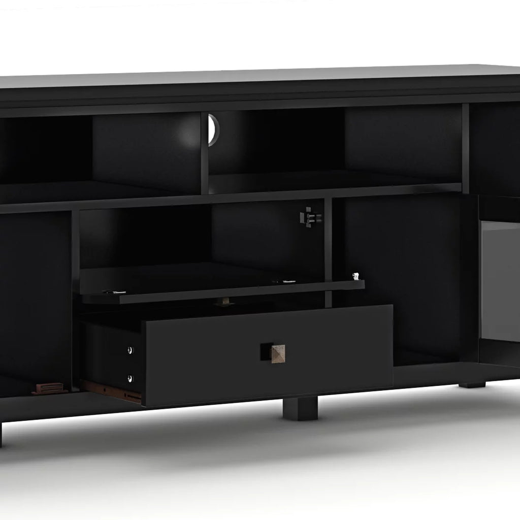 Black Wood TV Media Stand W67108