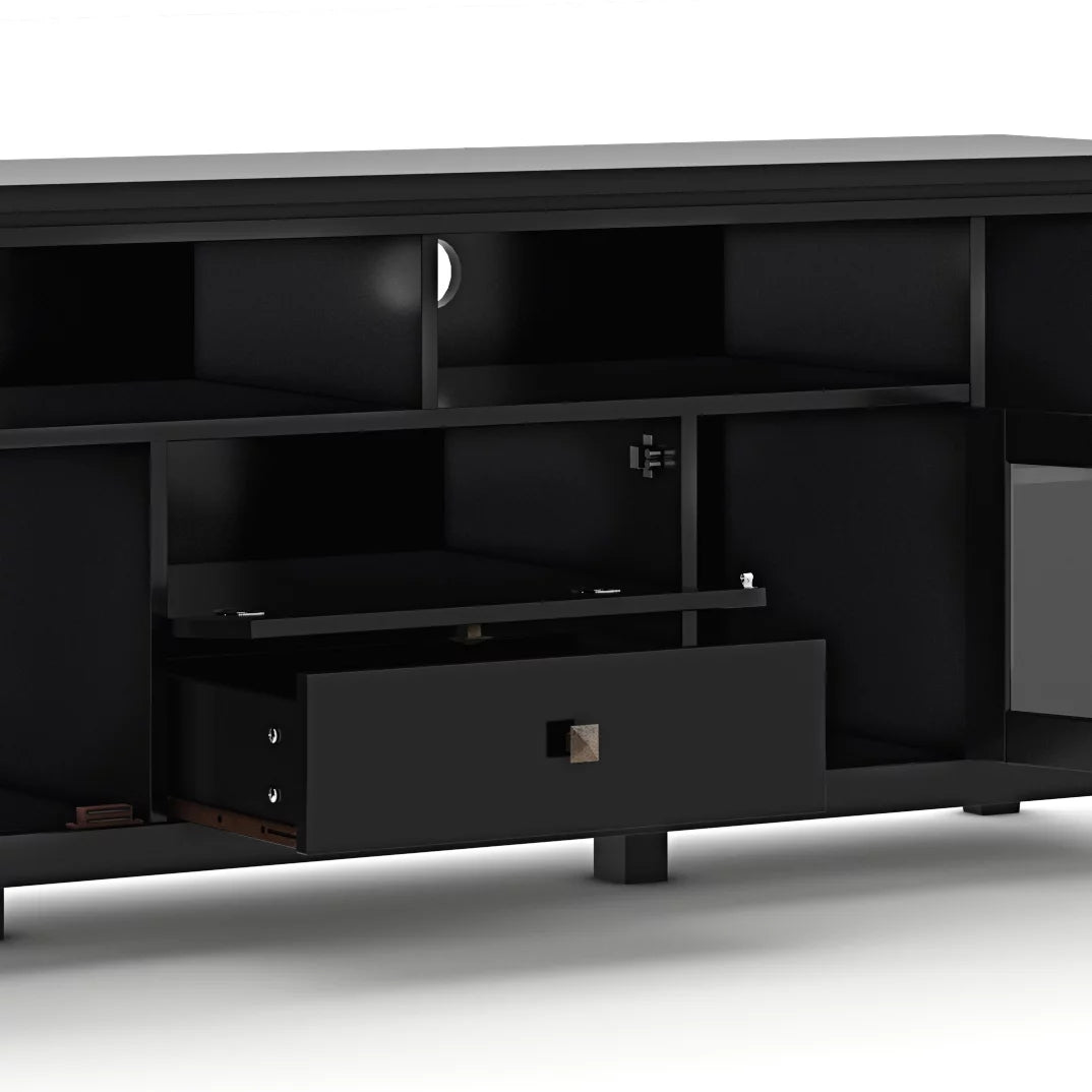 Black Wood TV Media Stand W67108
