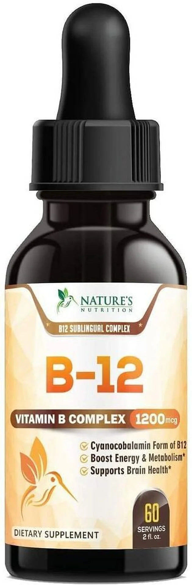 Vitamin B12 Sublingual Liquid Drops 1200mcg 2 OZ P807