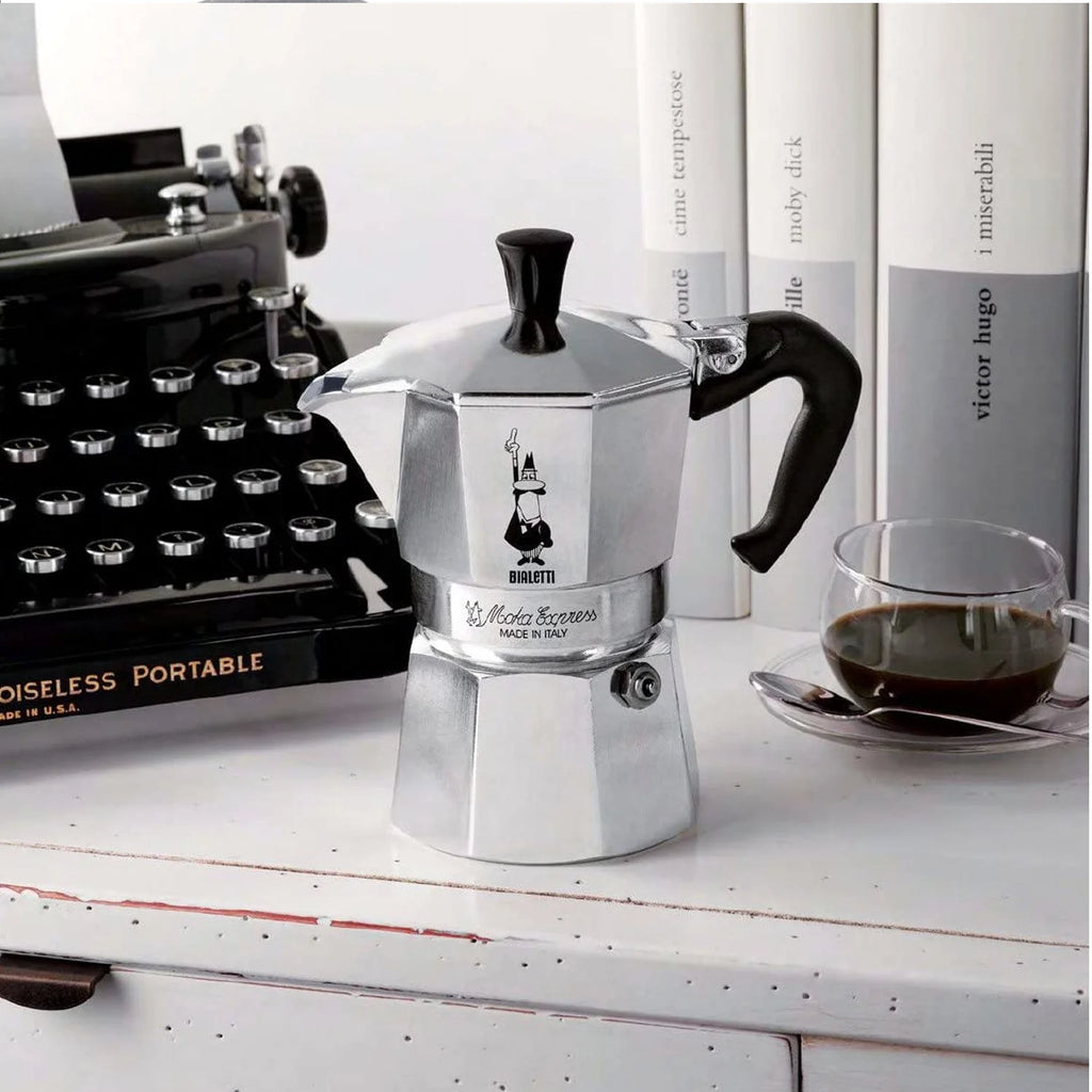 Aluminum 6 Cup Stovetop Espresso Coffee Maker, Silver T383