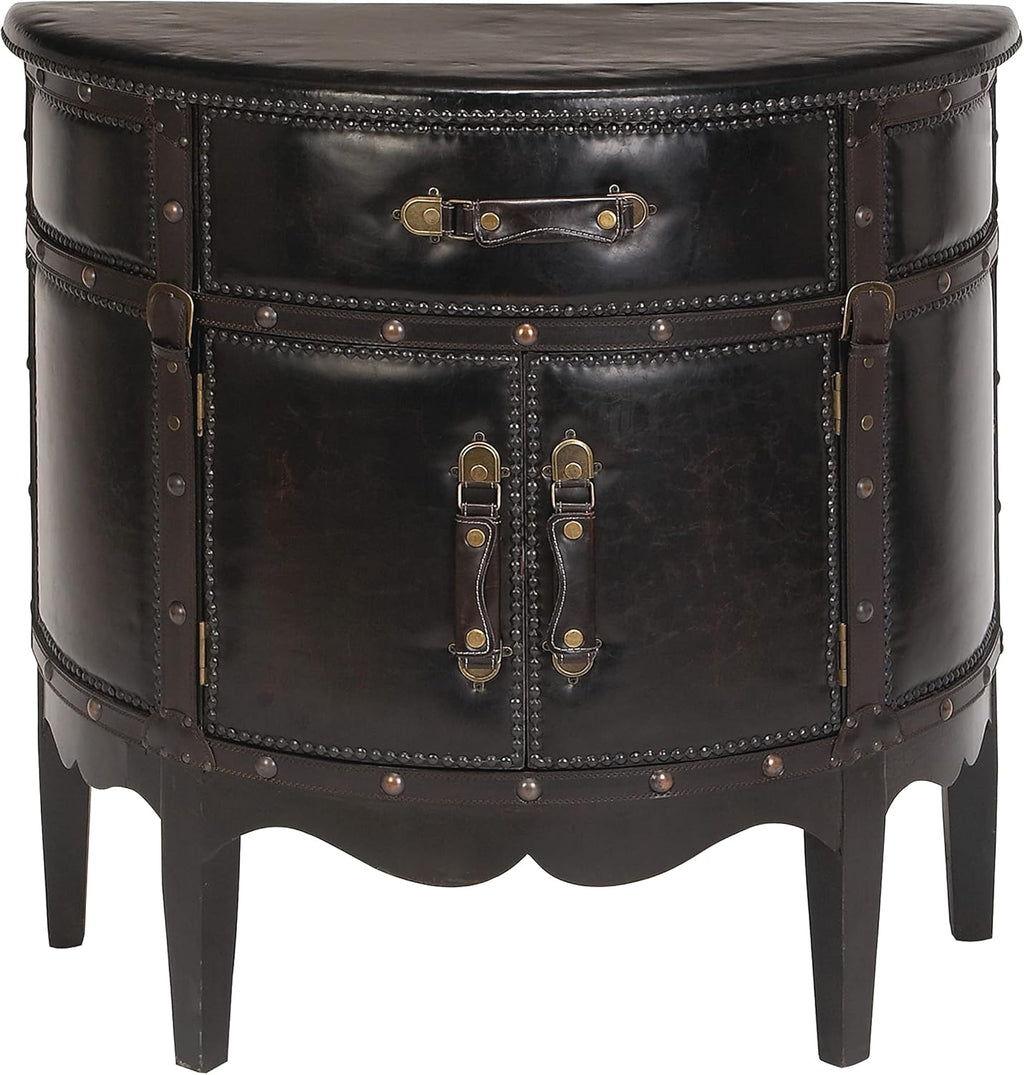 Wood Leather Cabinet Q598540