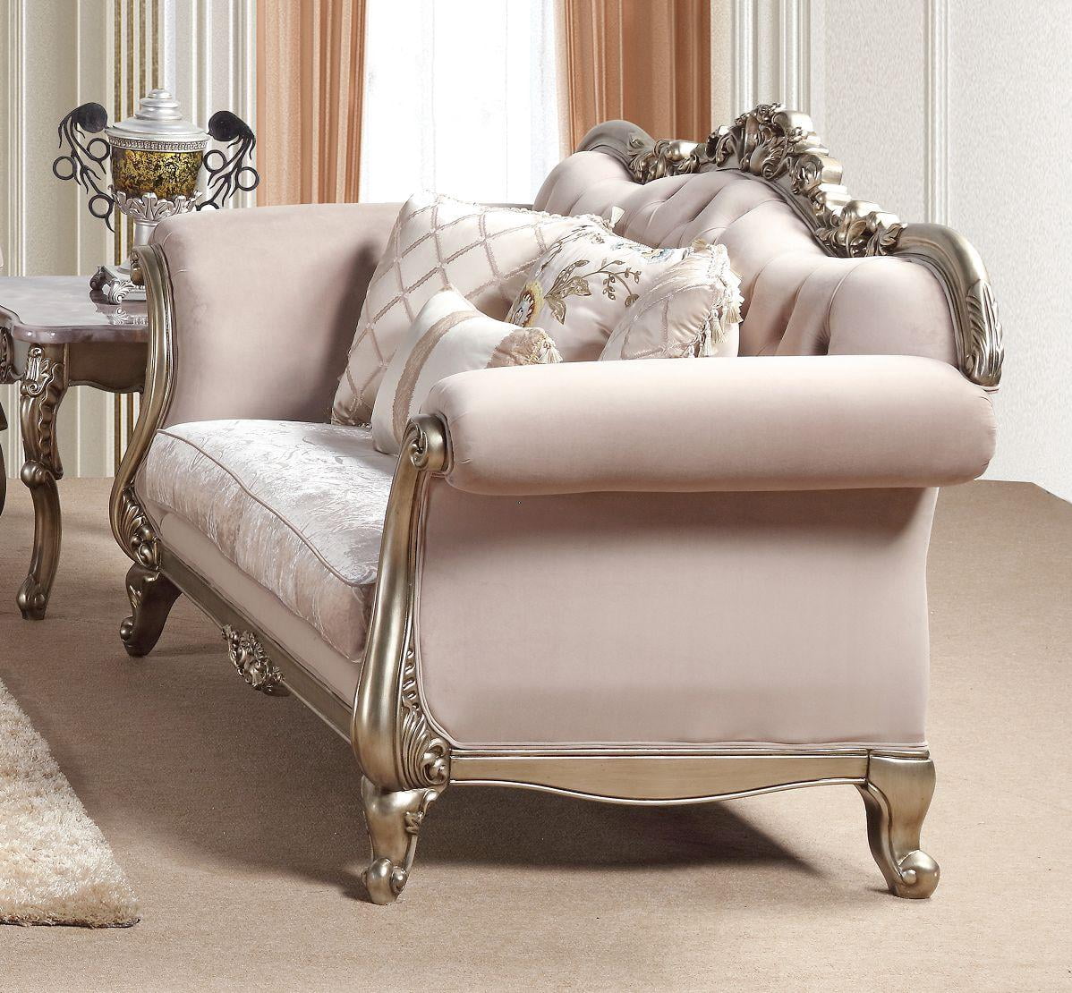 Champagne Wood Sofa Set 2Pcs S844