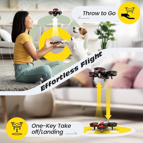Mini Drone with Auto Hovering, 3D Flips, Headless Mode and 3 Batteries, Blue C276