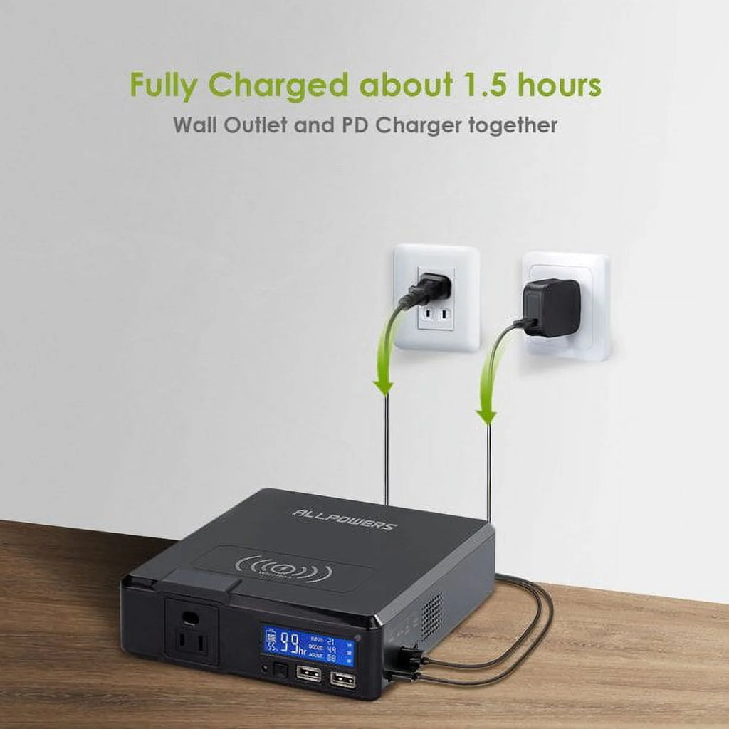 200W 154Wh Portable Power Station with 100W Foldable Solar Panel U932913