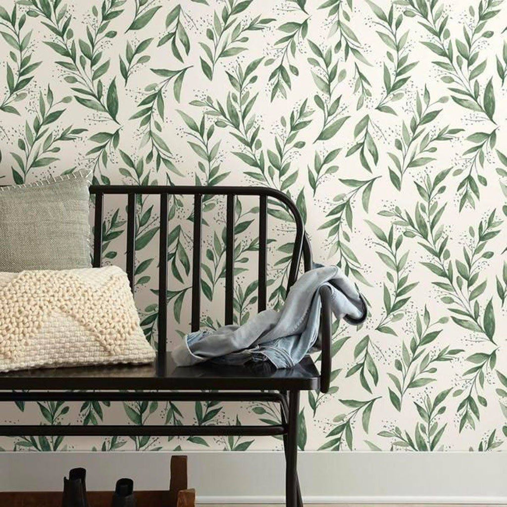 Olive Branch Botanical Pre-Pasted Wallpaper F765