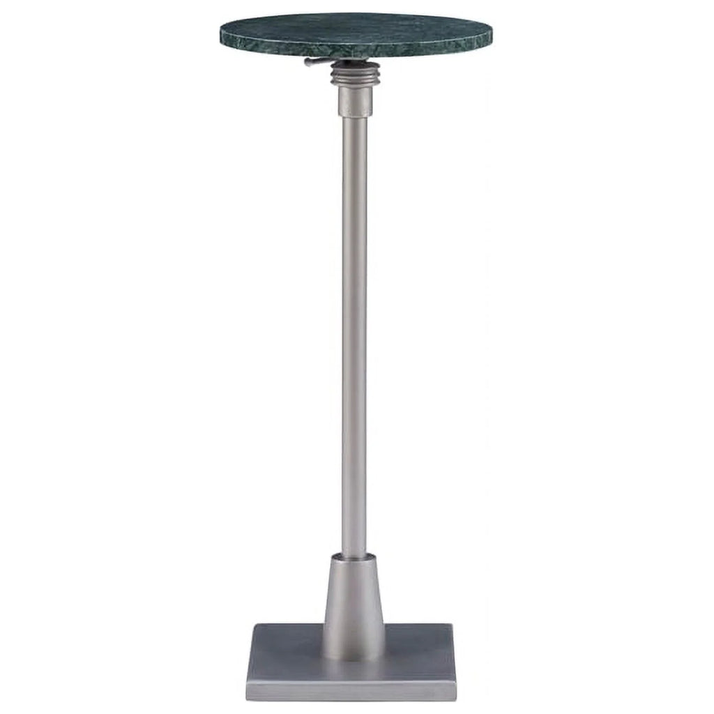Adjustable Metal and Green Marble Accent Table R855