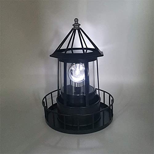 Solar Powered Lighthouse 360 Degree Rotating Waterproof Garden Statue Light A90200