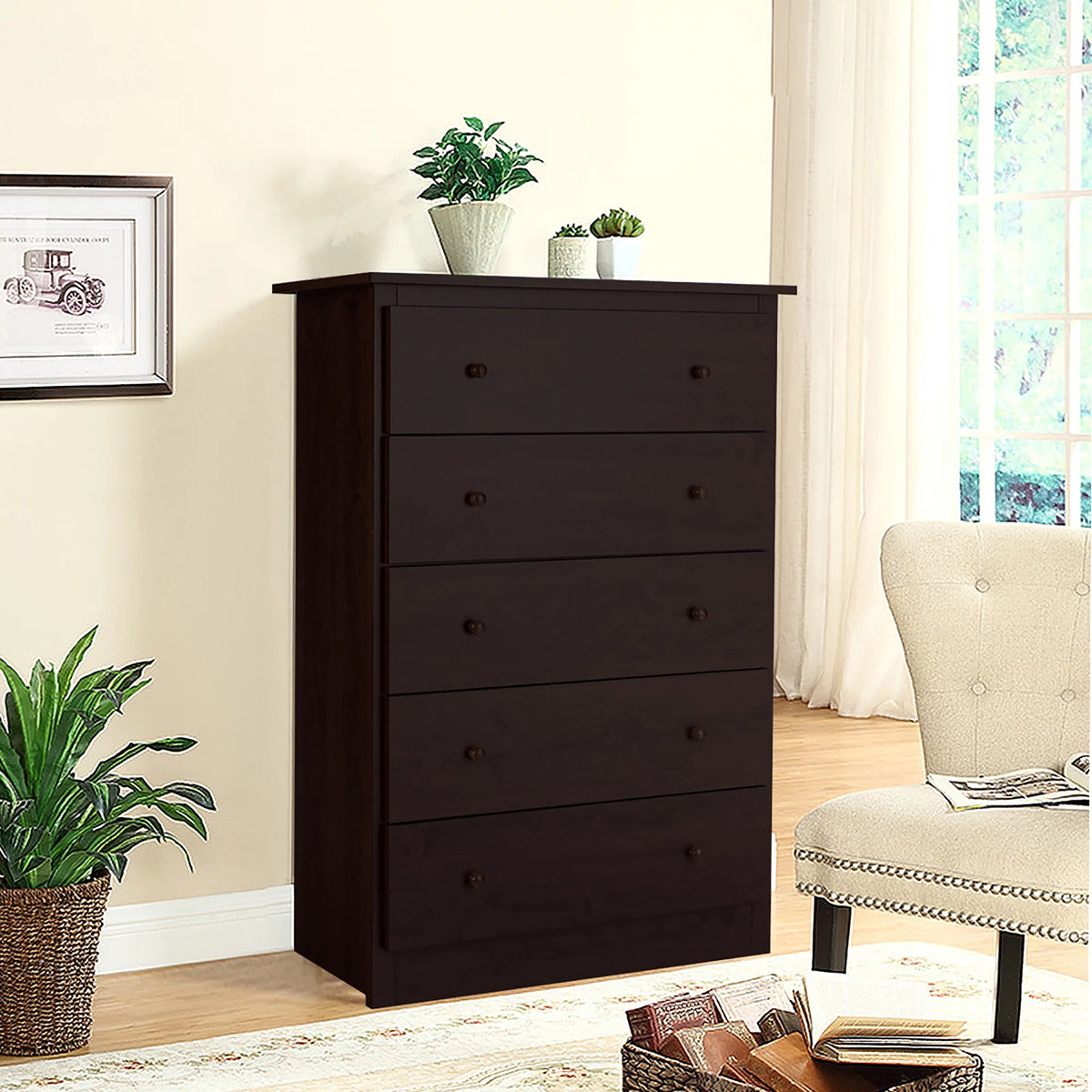 5 Drawer Espresso Dresser L277719