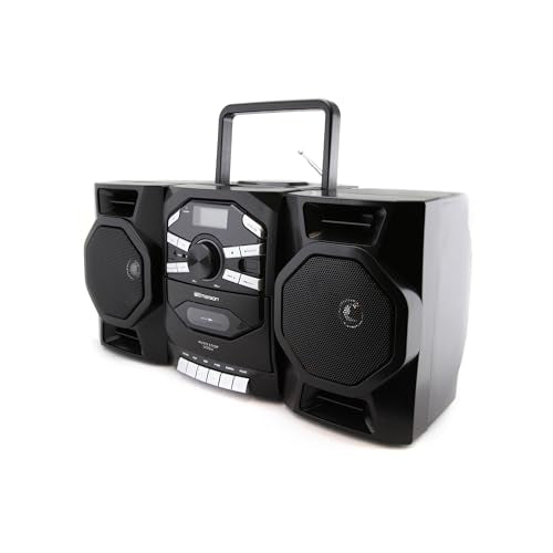 Portable CD Player Boombox with Cassette, AM/FM Radio, AUX, Detachable Speakers G41540