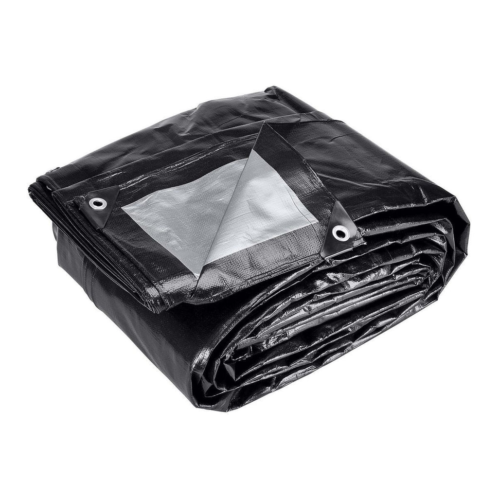 18 ft. x 24 ft. Silver and Black Weather-Resistant Tarp S3660