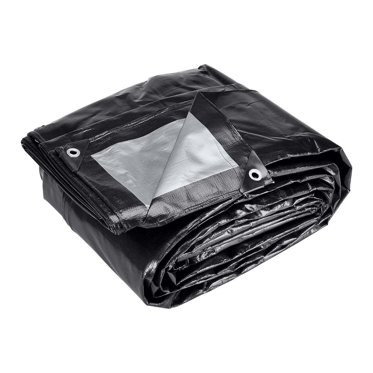18 ft. x 24 ft. Silver and Black Weather-Resistant Tarp S3660