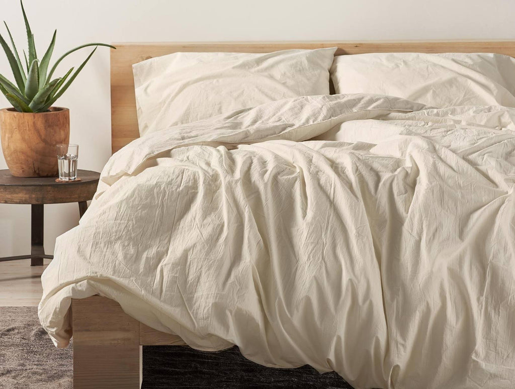 Organic Crinkled Percale Duvet Cover King Pewter K234562