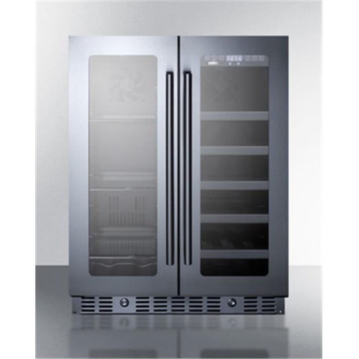 24 in. Wide Built-in Undercounter French Door Wine & Beverage Center, Stainless Steel F97786