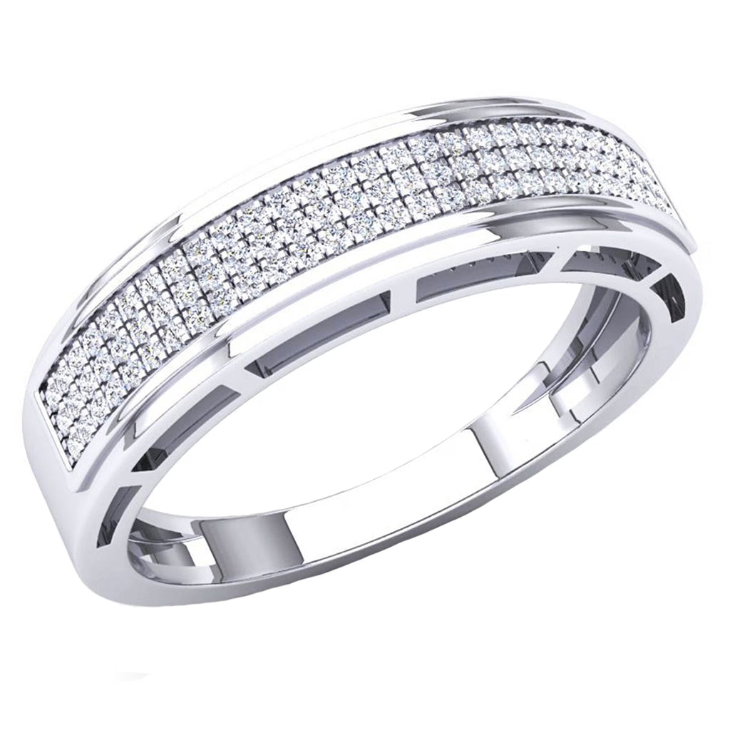 10K White Gold Diamond Wedding Band H451